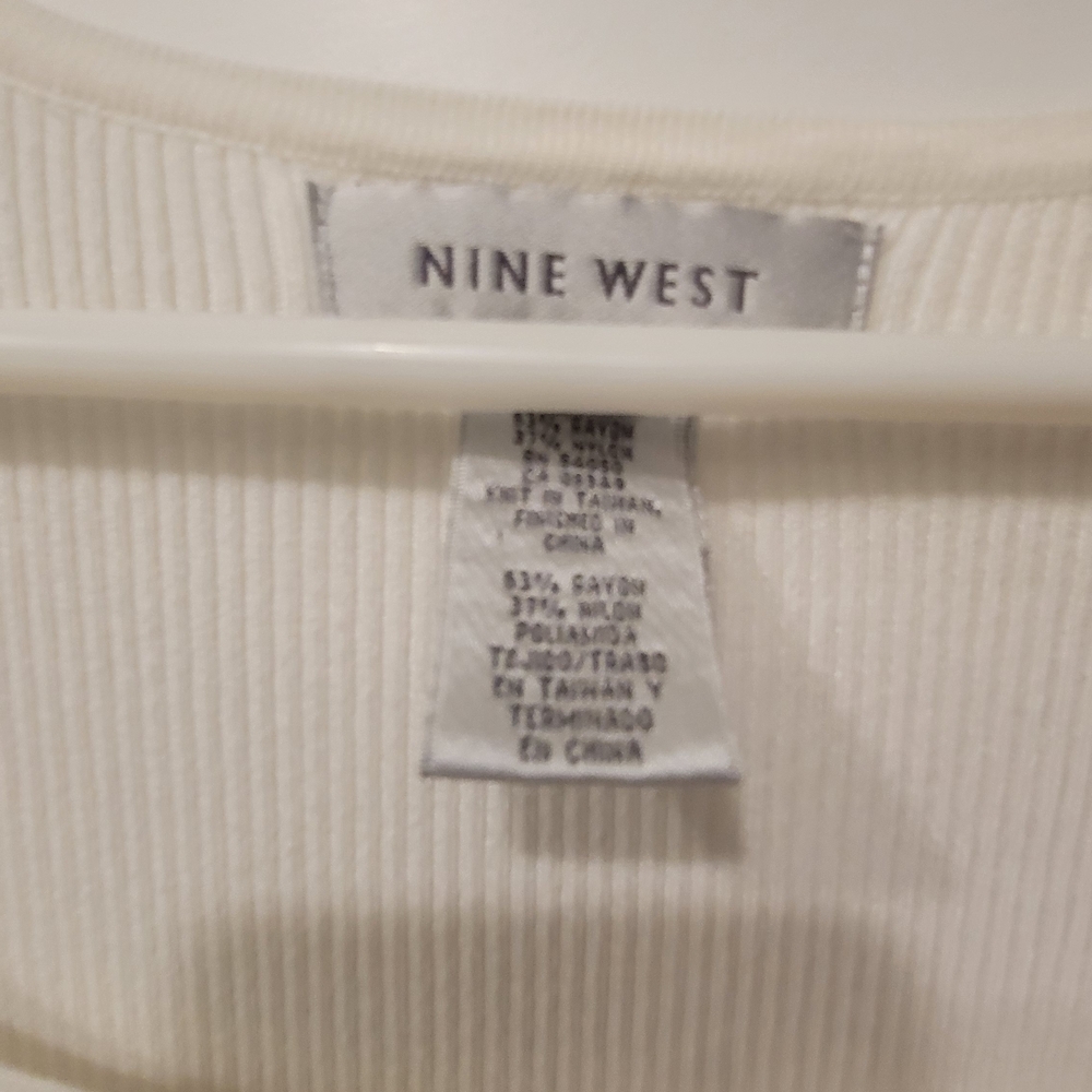 Nine West Cream Ribbed Tank Top - Picture 2 of 3